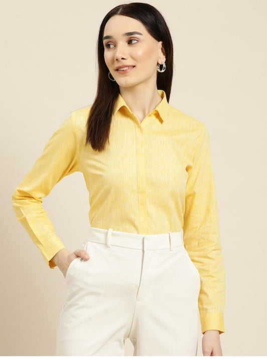 Laveena : Yellow Formal Shirt (MIX COTTON)